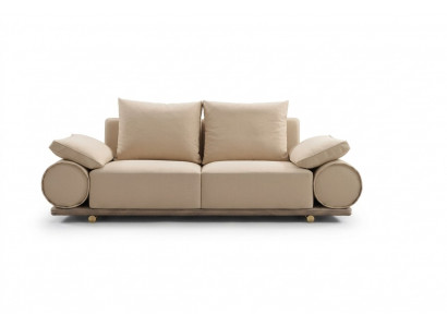 Modern Sofa 3 Sëtzer Wäiss Faarf Designer Polstersofa am Wunnzëmmer nei