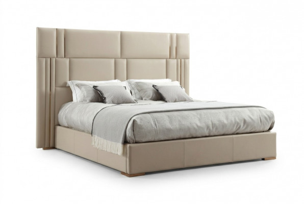 Luxus Schlofzëmmer Bett Designer Miwwelen Duebelbett Wäiss Textil Holz Nei