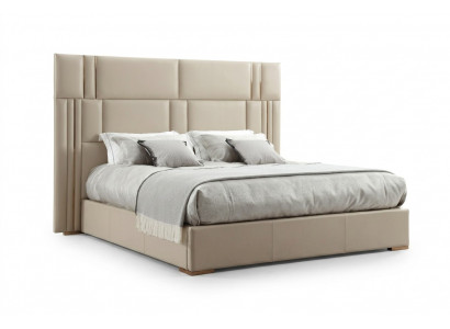 Luxus Schlofzëmmer Bett Designer Miwwelen Duebelbett Wäiss Textil Holz Nei