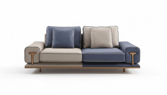 Luxus Wunnzëmmer Sofa 3-Sëtzer Polstersofa Textil Sëtz Design Canapé Modern
