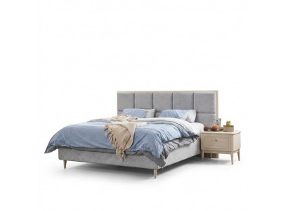 Design-Schlofzëmmer-Set Bett + 2x Nuetsdësch Luxus Duebelbett