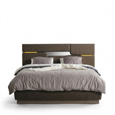 Schlofkummer Set Luxus Bett brong Faarf an 2x Nuetsdësch 3 Stéck nei