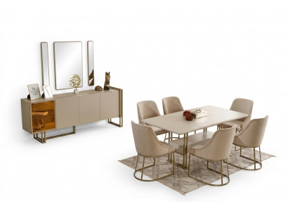 Luxuriéis Iesszëmmer Set Iessdësch + 6x Still + Sideboard + 3x Spigel 11tlg