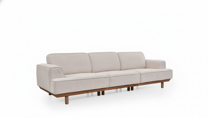 Wäisst Polstersofa Wunnzëmmer 4-Sëtzer Luxus Couch Designer Miwwelen
