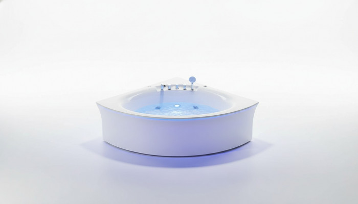 Eckwanne Badewanne Eckbadewanne Whirlpool Ergonomesch Waasserfall LED