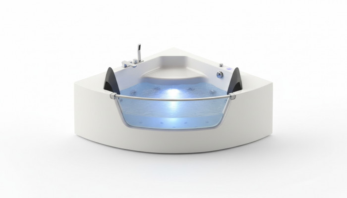 Whirlpool Badkessa Glas LED Luucht Armaturen Eckbadkessa Kessa Badkessa