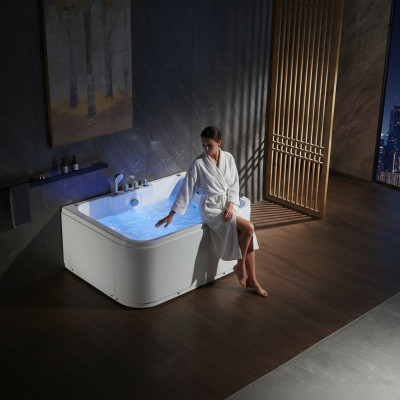 Whirlpool Massagedüsen Badewanne Duebelt Wanne Eckbadewanne Wanne fir 2 Persounen
