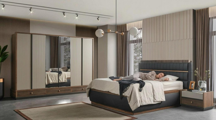 Zweefaarweg Schlofzëmmer Designer Garnitur Duebelbett Schaf Komoud.