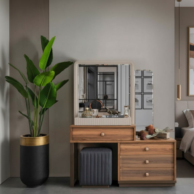 Brongen Optrëschpult Luxus Holz Friséierdësch Moderne Kosmetiksdësch