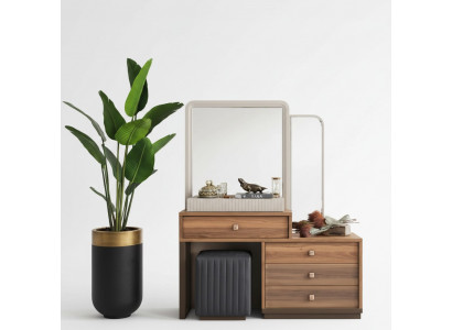 Brongen Optrëschpult Luxus Holz Friséierdësch Moderne Kosmetiksdësch