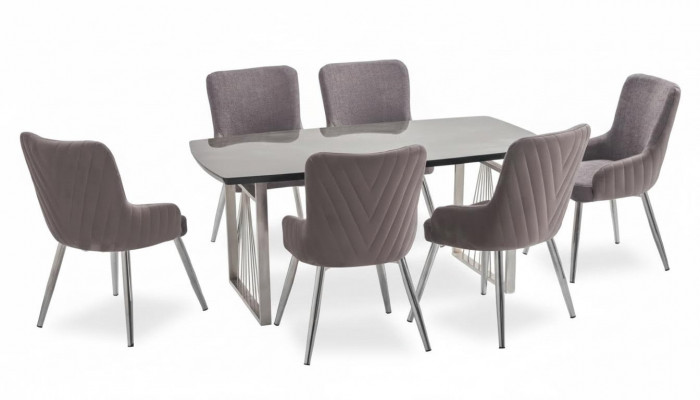 Modern 6x Still Polsterstull Luxus Fauteuil Beige Stull Lehnstull Iesszëmmer