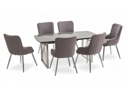 Modern 6x Still Polsterstull Luxus Fauteuil Beige Stull Lehnstull Iesszëmmer