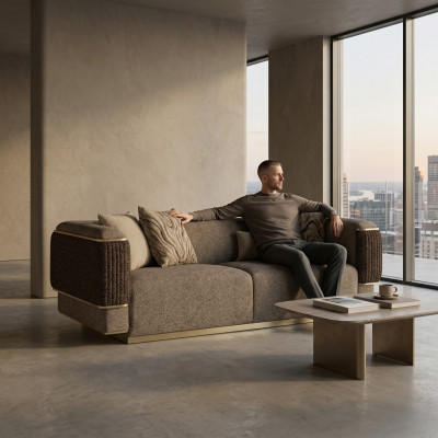 Dreigang-Sofa Design Couch Polstermöbel Wunnzëmmer Ariichtung Modern Design
