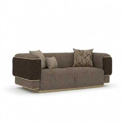 Wunnzëmmer Sofa Zwësëtzeger Luxus Ariichtung Polster Textil Design Polstermöbel