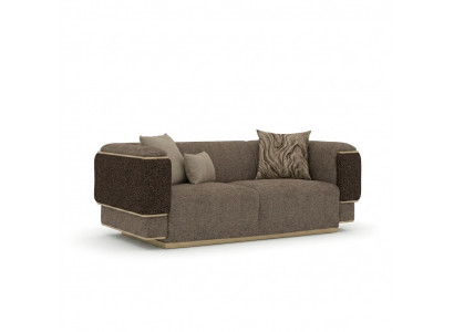 Wunnzëmmer Sofa Zwësëtzeger Luxus Ariichtung Polster Textil Design Polstermöbel