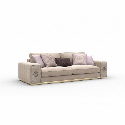Beige Dräisëtzer Canapé Couch Wunnzëmmer Gepolstert Miwwelen Ariichtung Nei Miwwelen