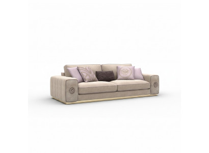 Beige Dräisëtzer Canapé Couch Wunnzëmmer Gepolstert Miwwelen Ariichtung Nei Miwwelen