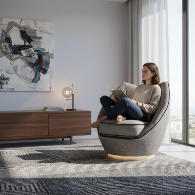 Luxus Gartner Fotell Polster Stoff Wunnzëmmer Polstermébel Modern Ariichtung