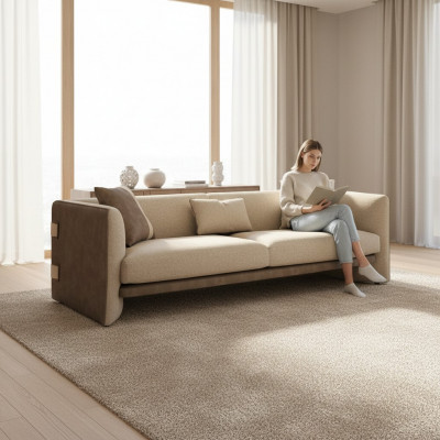 Beige Luxus Polstermöbel Modernen Design Drësëtzer Sofa Wunnzëmmer Ariichtung