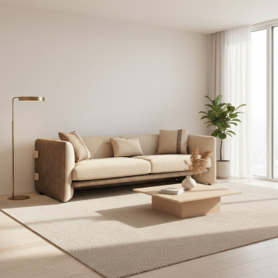 Beige Luxus Polstermöbel Modernen Design Drësëtzer Sofa Wunnzëmmer Ariichtung
