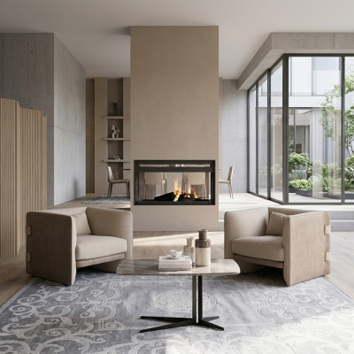 2x Sesselen mat Couchtisch Wunnzëmmer Komplett Miwwelen Design Ariichtung Garnitur