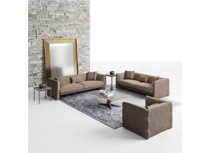 Design Luxus Wunnzëmmer 6-teil Buedzëmmer Garnitur Polsterméiwele Ariichtung Dräisëtzer Sofasen