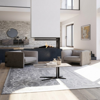 Luxus 2x Fotellë Polstermöbel Wunnzëmmer Ariichtung Modern Dëschtchen Nei