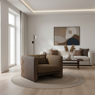 Brong Fauteuil Wunnzëmmer Ariichtung Luxus Textil Polstermöbel Modern Design