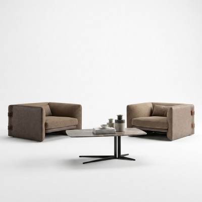 Modern Designer 2x Fauteuil Polster Set Luxus Textil Wunnzëmmer Buedemstelzlitschen Neit