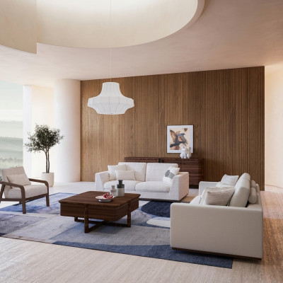 Wäiss Miwwelen Wunnzëmmer Canapé Zwei-Sëtz Sofa Design Ariichtung Fotell