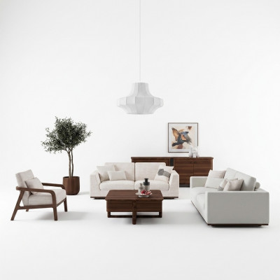 Wäiss Miwwelen Wunnzëmmer Canapé Zwei-Sëtz Sofa Design Ariichtung Fotell