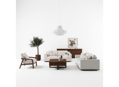 Wäiss Miwwelen Wunnzëmmer Canapé Zwei-Sëtz Sofa Design Ariichtung Fotell