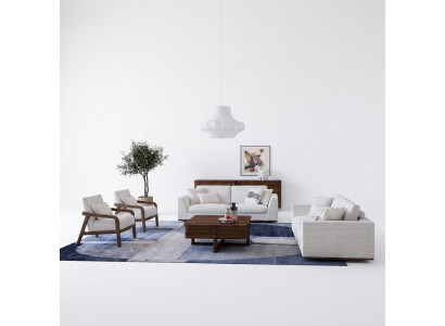 Sofagarnitur 2x Zweisëtzer Sofa Canapé Design 2x Fautëuil Wunnzëmmer Ariichtung