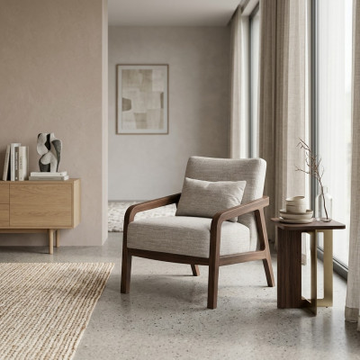 Luxus Holz Still Wunnzëmmer Textil Polstermébel Design Ariichtung Nei