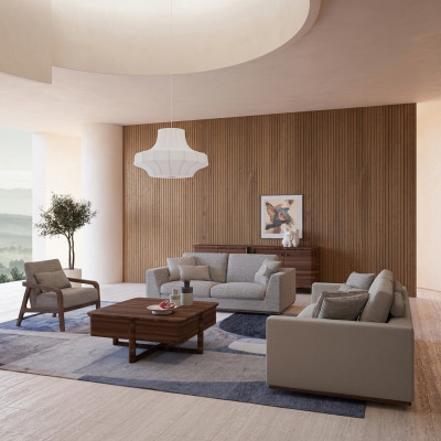 Wunnzëmmer Gro Sofagarnitur 2x Sofas Zweisëtzer Design Fauteuil Luxus Ariichtung