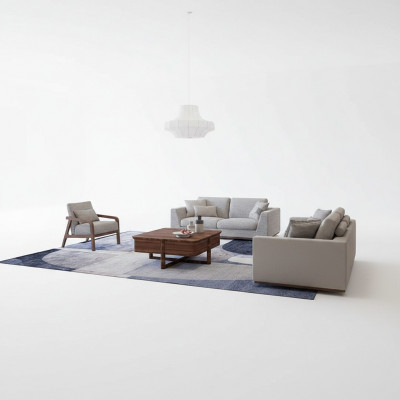 Wunnzëmmer Gro Sofagarnitur 2x Sofas Zweisëtzer Design Fauteuil Luxus Ariichtung
