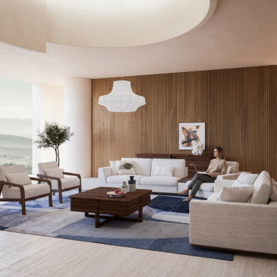 Sofagarnitur 4-teileg Luxus Komplett Polstermöbel Sofas Couchen Design Wunnzëmmer