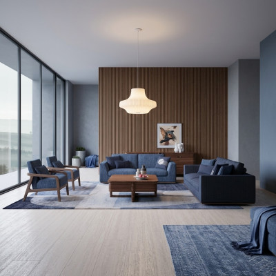 Canapé-Set Zweesëtzer Sofa Couch Fauteuil Polstersofa Modern Stoffsofa Nei