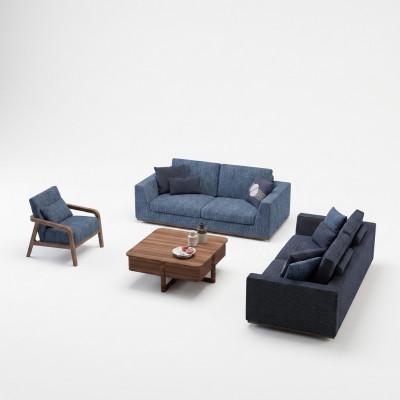 Canapé-Set Zweesëtzer Sofa Couch Fauteuil Polstersofa Modern Stoffsofa Nei