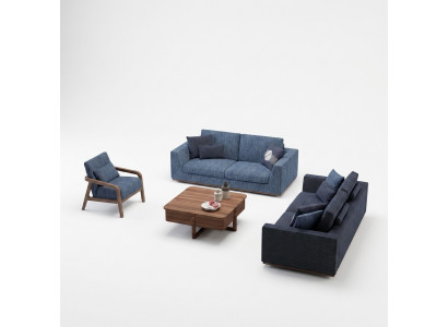 Canapé-Set Zweesëtzer Sofa Couch Fauteuil Polstersofa Modern Stoffsofa Nei