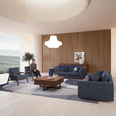 Wunnzëmmer Modern Stoffsofa Zweisëtzer Sofa Couch Luxus Design Ariichtung