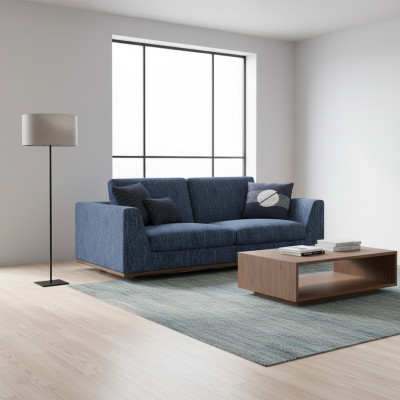Wunnzëmmer Blo Zweesëtzeger Sofa Canapé Modernen Design Stoffsopha Textil