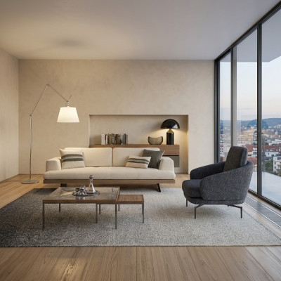Living Zëmmer Sofa Set Dräisëtzer Sofa Canapé Design Fauteuil Modern Dësch nei.