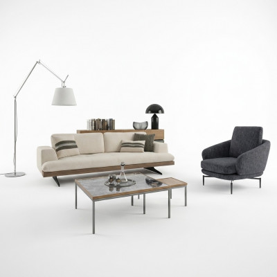Living Zëmmer Sofa Set Dräisëtzer Sofa Canapé Design Fauteuil Modern Dësch nei.