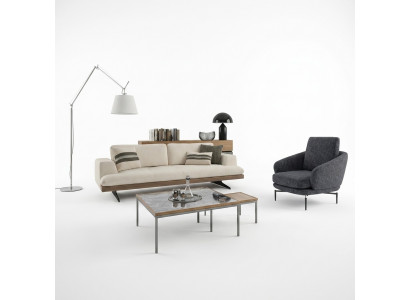 Living Zëmmer Sofa Set Dräisëtzer Sofa Canapé Design Fauteuil Modern Dësch nei.