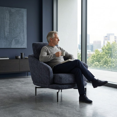 Luxus Polstersëtz Design Fotell Wunnzëmmer Textil Polstermöbel Ariichtung