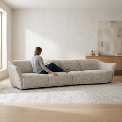 Wunnzëmmer Modern Wäiss Sofa Véiersëtzer Canapé Polstermebel Modern Ariichtung