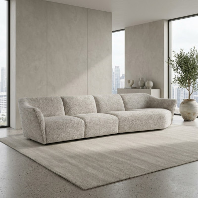 Wunnzëmmer Modern Wäiss Sofa Véiersëtzer Canapé Polstermebel Modern Ariichtung