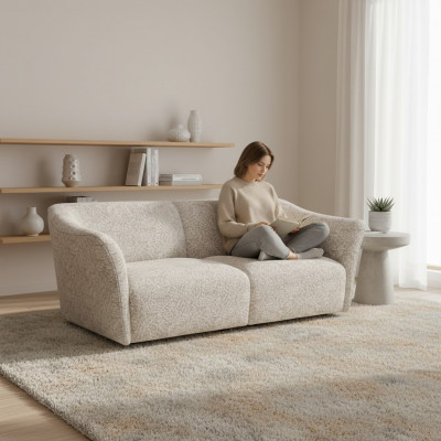 Modern zweesëtzege Canapé Sofa Wunnzëmmer Ament Design Textil Miwwel Nei