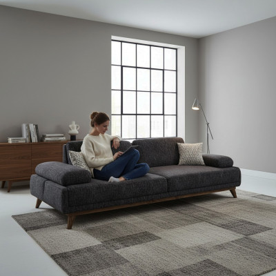 Sofa Zwësitzer Polstermöbel Sëtzer Couch Polster Stoff Wunnzëmmer Couchen Gro
